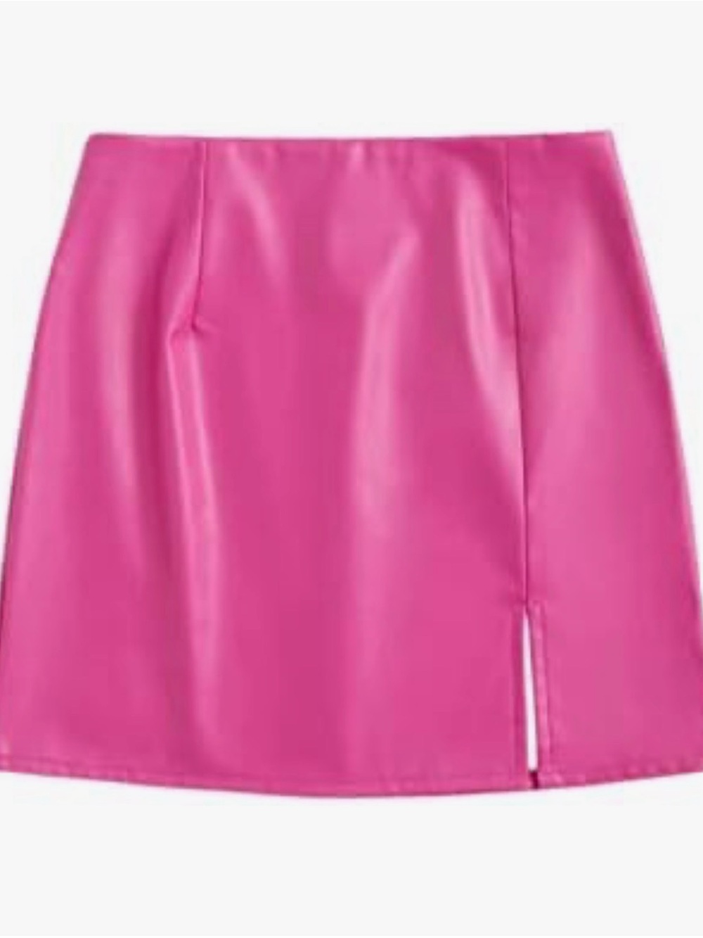 NWT Hot Pink Faux Leather Bodycon Split Mini Skirt (S)